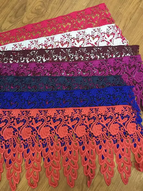 Customizable Fashionable White Milk Silk Embroidered Lace Clothing Accessories