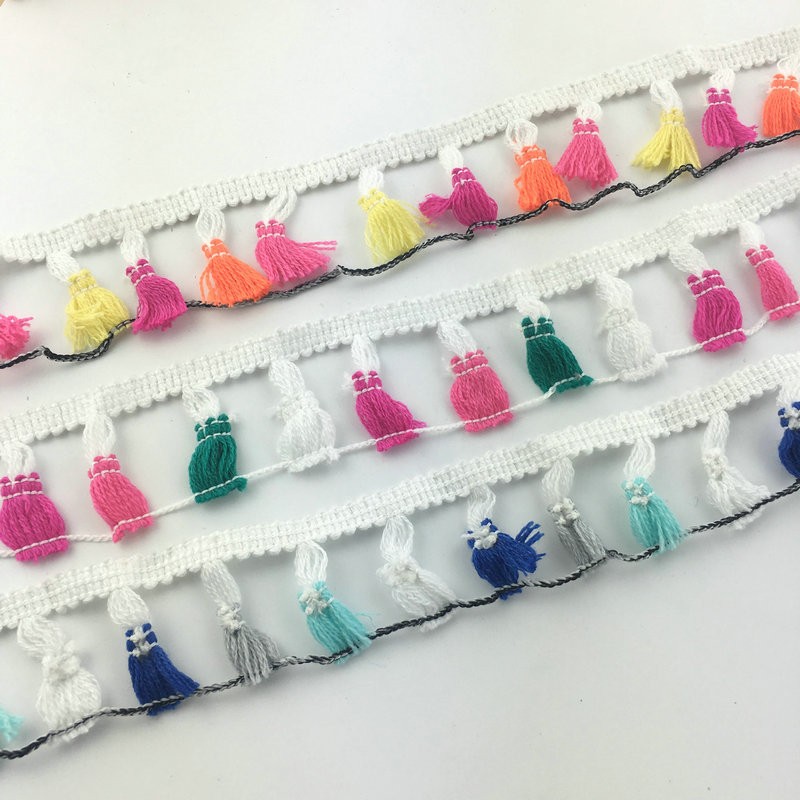 Multi Colors Ball Lace Decorative Tassel Design POM POM Trim