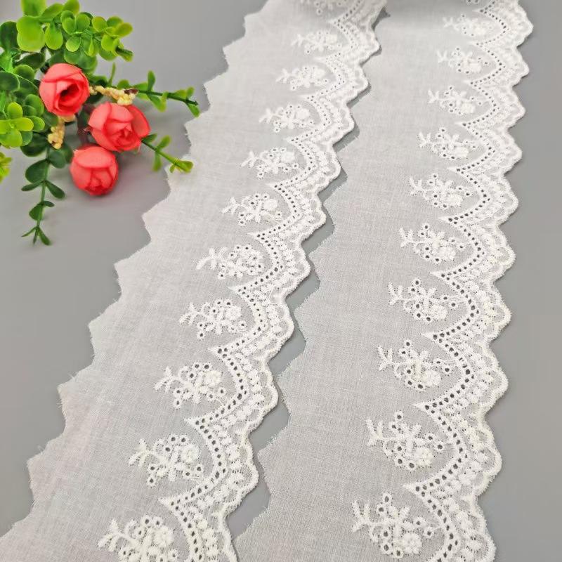 T/c bavlněné krajkové oříznutí vyšívací bavlněné krajkové lemování T/C Eyetle Lace Oříznutí